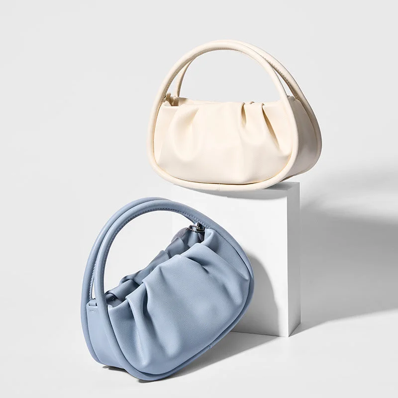 Handle bags with minimalist sleek silhouettes -Cloud Design Vintage Leather Handbag