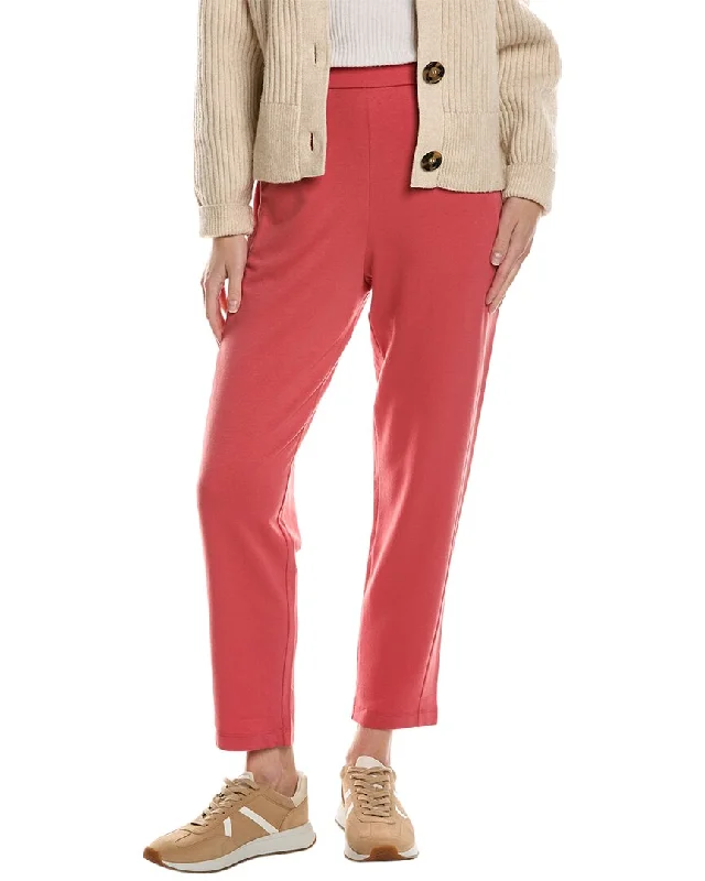 High-waisted tight trousers for women with tapered leg and vintage-inspired design -EILEEN FISHER Petite Tapered Pant