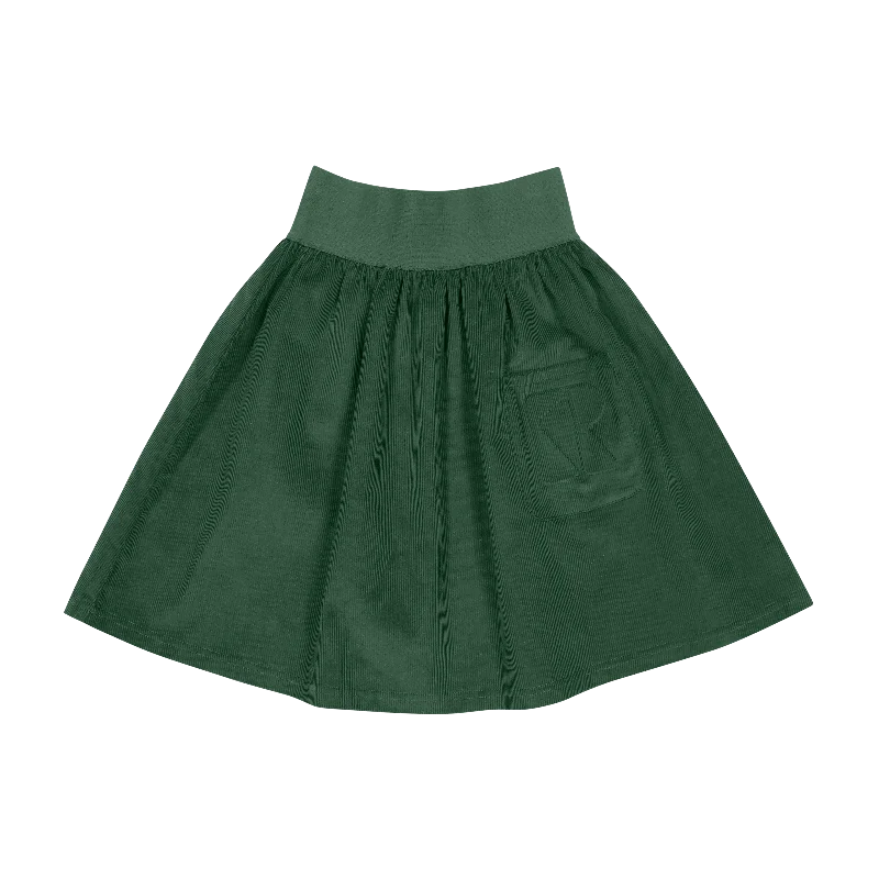 Pink Dresses for Feminine -Retrokid Green Hazel Cords Girls Pocket Skirt