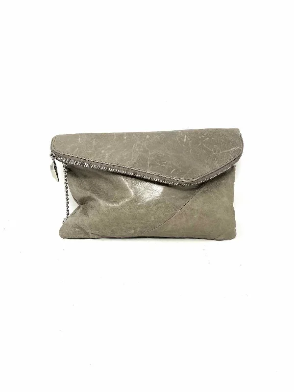 Handle bags with geometric patterns for modernity -Hobo International Gray/Silver Chain Leather Purses Purse