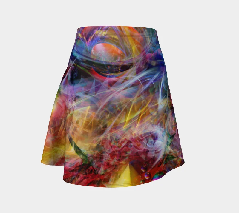 Striped Dresses for Fashionable -PSYCHEDELIC CIRCUS FLARE SKIRT