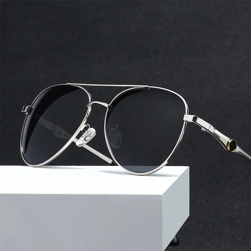 Round Glasses for Vintage Appeal -Vintage Men's Metal UV400 Polarized Mirror Outdoor Driving Sunglasses