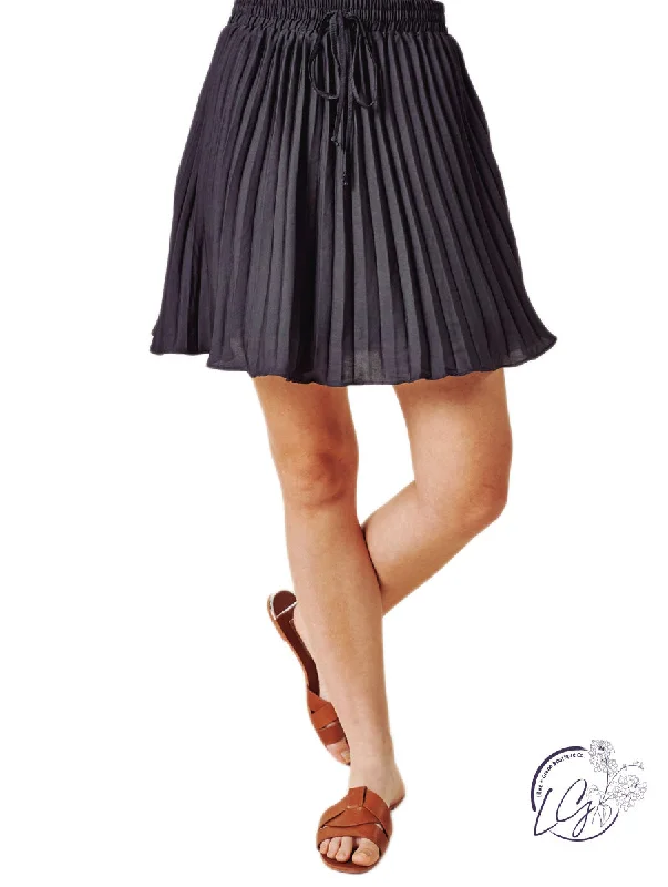 Retro Dresses for Throwback -Divine Pleated Satin Skirt