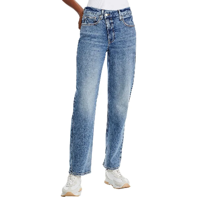 Back Pocket Jeans for Design -Womens Denim Distressed Straight Leg Jeans