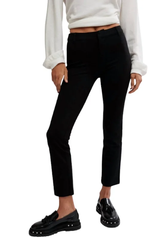 Casual tight trousers for women with comfy waistband and minimalistic style -Molly Slim Pant In Black