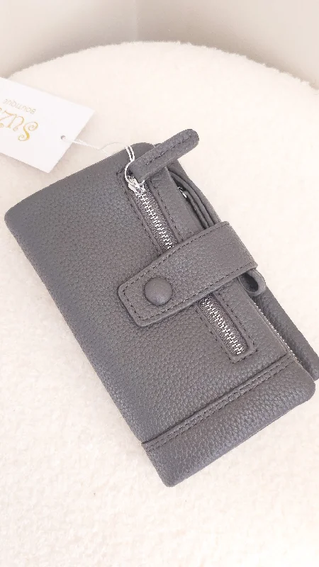 Handle bags with soft leather for luxury -Georgia Wallet- Grey