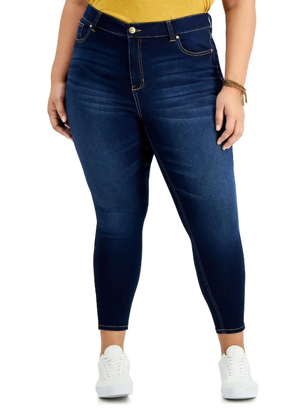 Straight Jeans for Classic Style -Womens Denim Solid Straight Leg Jeans