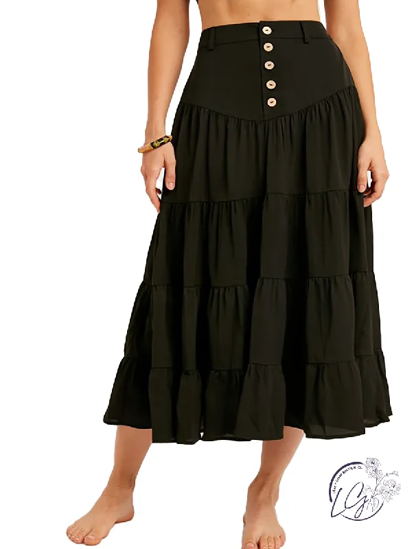 Beach Dresses for Coastal -My Debut Tiered Maxi Skirt