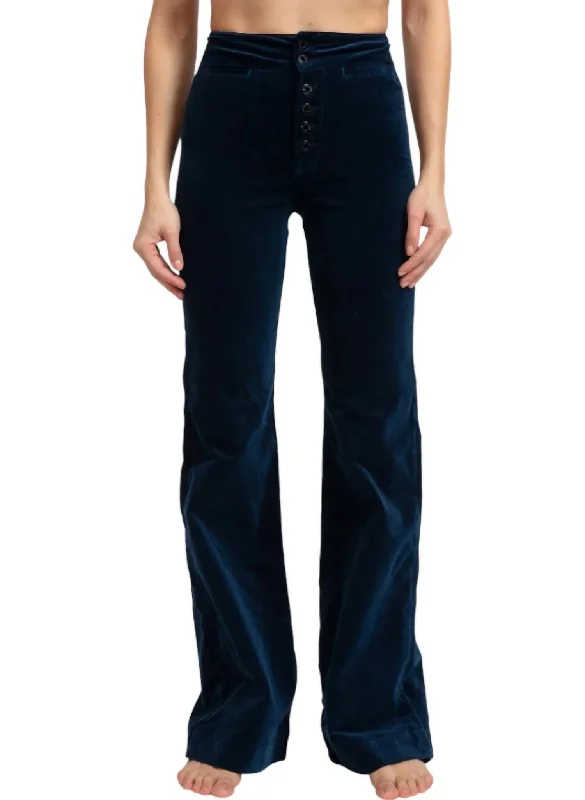 Shorts Jeans for Hot Days -Brighton Wide Leg Jeans In Navy Velvet