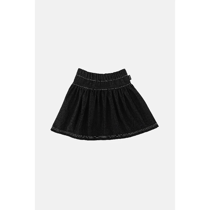 Black Dresses for Versatile -Minikid Black Denim Skirt