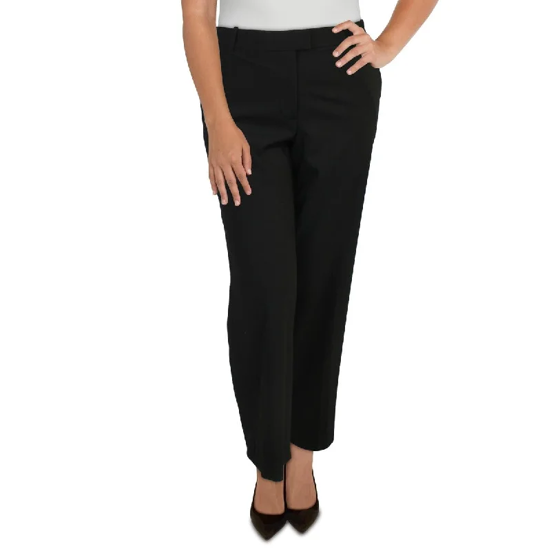 Smart casual tight trousers for women with cuffed ankle and tailored design -The Chelsea Womens Flat Front Work Wide Leg Pants