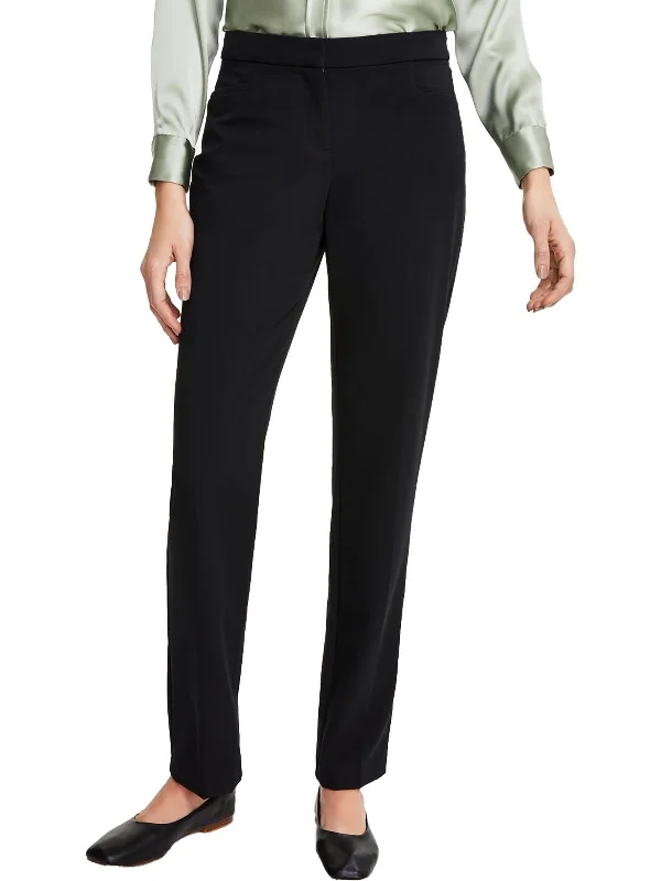 Straight-leg tight trousers for men with sharp crease and streamlined design -Womens Modern Slim Fit Straight Leg Pants