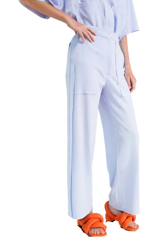 Tight trousers for men with tapered legs and sharp, tailored finish -Ravioli Pants In Cornflower Blue