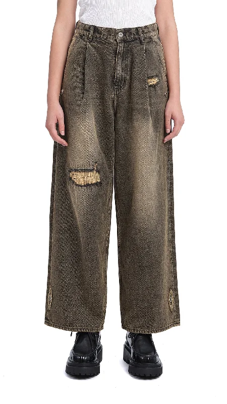 Maxi Skirt Jeans for Elegant -Soil Denim Studded Balloon Jeans