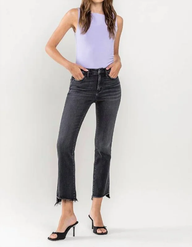 Stretch tight trousers for women with deep waistband for extra comfort and fit -Crop Flare Jeans In Righteousness