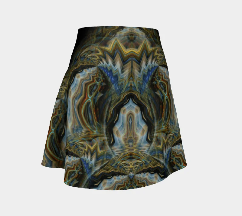 Spandex Dresses for Flexible -ALIEN FLOWER #2 FLARE SKIRT