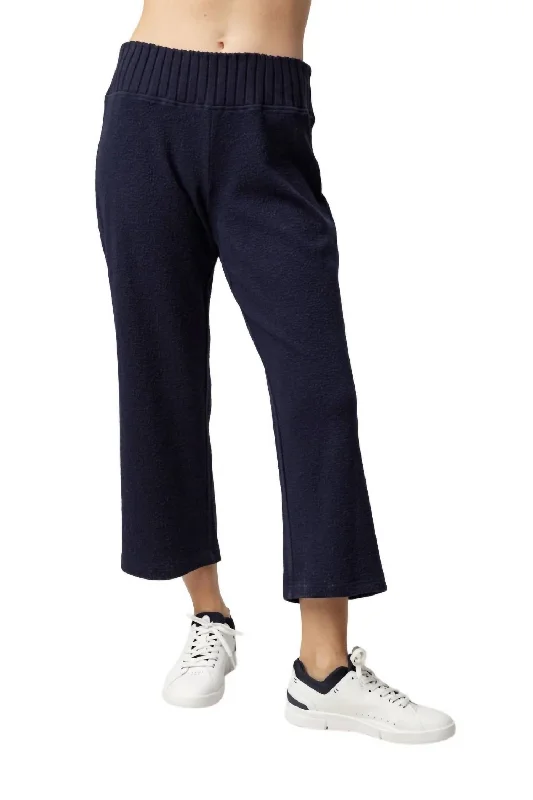 Tight trousers for women with vertical stripes and slimming effect for a sleek look -Thalia Pants In Navy