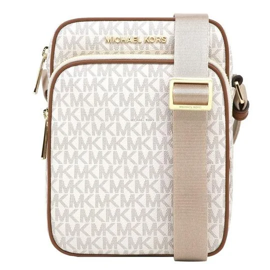 Handle bags with pastel colors for softness -Michael Kors Jet Set Travel Medium Flight Pvc Crossbody Bag Vanilla (35H9GTVC1B)