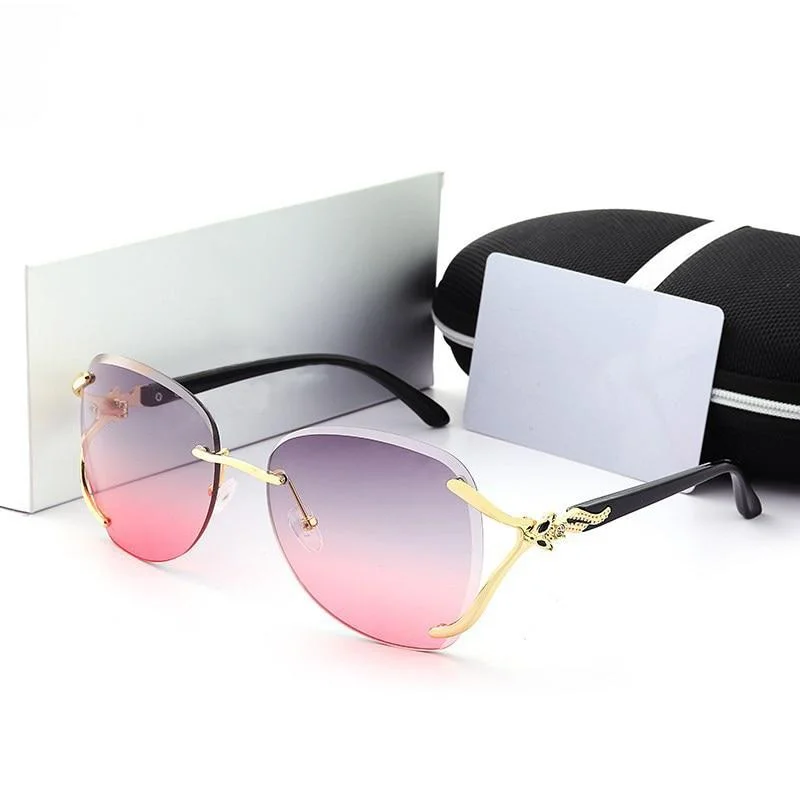 Photochromic Glasses for Changing Light -Luxury Women's Street Shoot Rimless Gradient Lens Fox Head Sunglasses