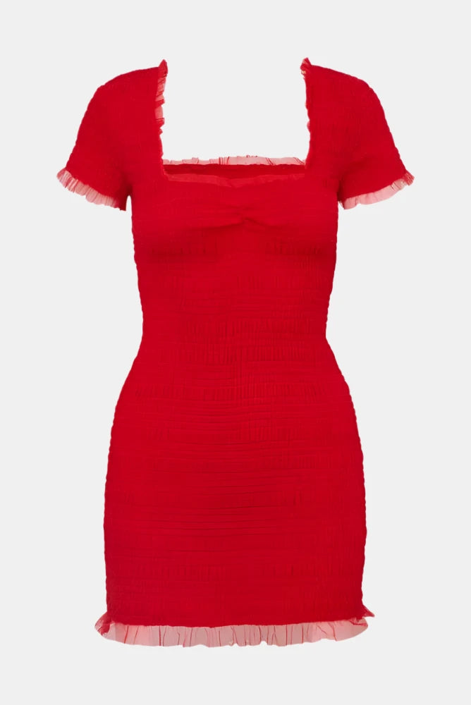 One-piece Dress for Special Occasion -Esca Dress in Crimson Red