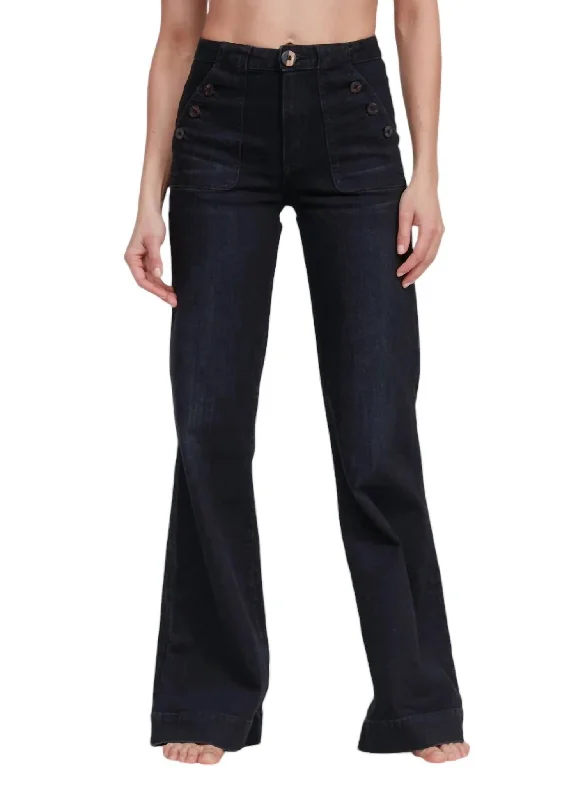 Zipper Fly Jeans for Convenience -Brick House Wide Leg Jeans In Rock