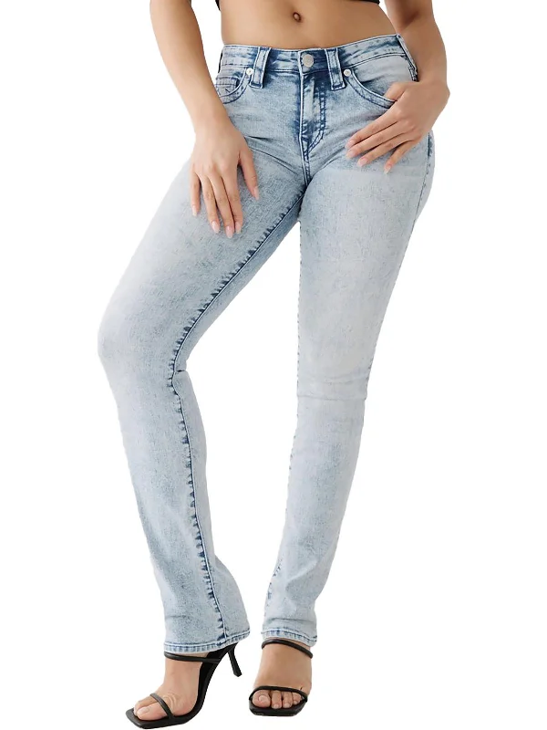 Casual Friday Jeans for Relaxed -Billie Womens Mid-Rise Light Wash Straight Leg Jeans