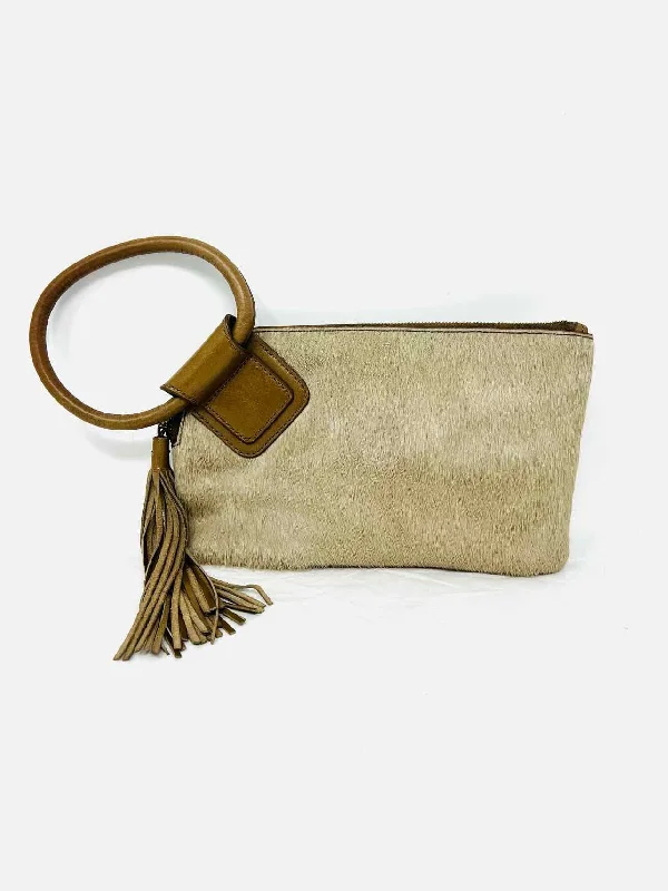 Large handle bags with spacious interior compartments -Hobo International Brown/Taupe Fringe Cowhide Accessories Wristlet