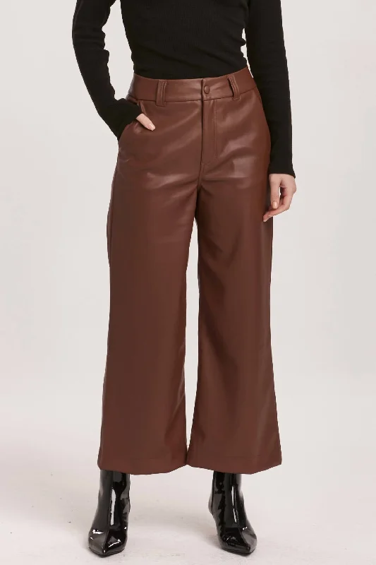 Tight-fitting trousers for men with stretchable material for flexibility and comfort -Audrey Cropped Pants In Mahogany