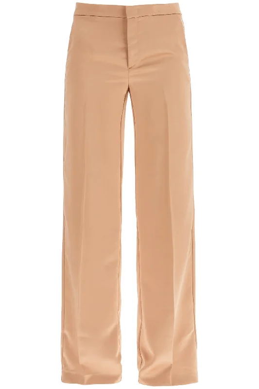 Tight office trousers for women with professional cut and flattering fit -The Andamane Women's Fla Satin Trousers