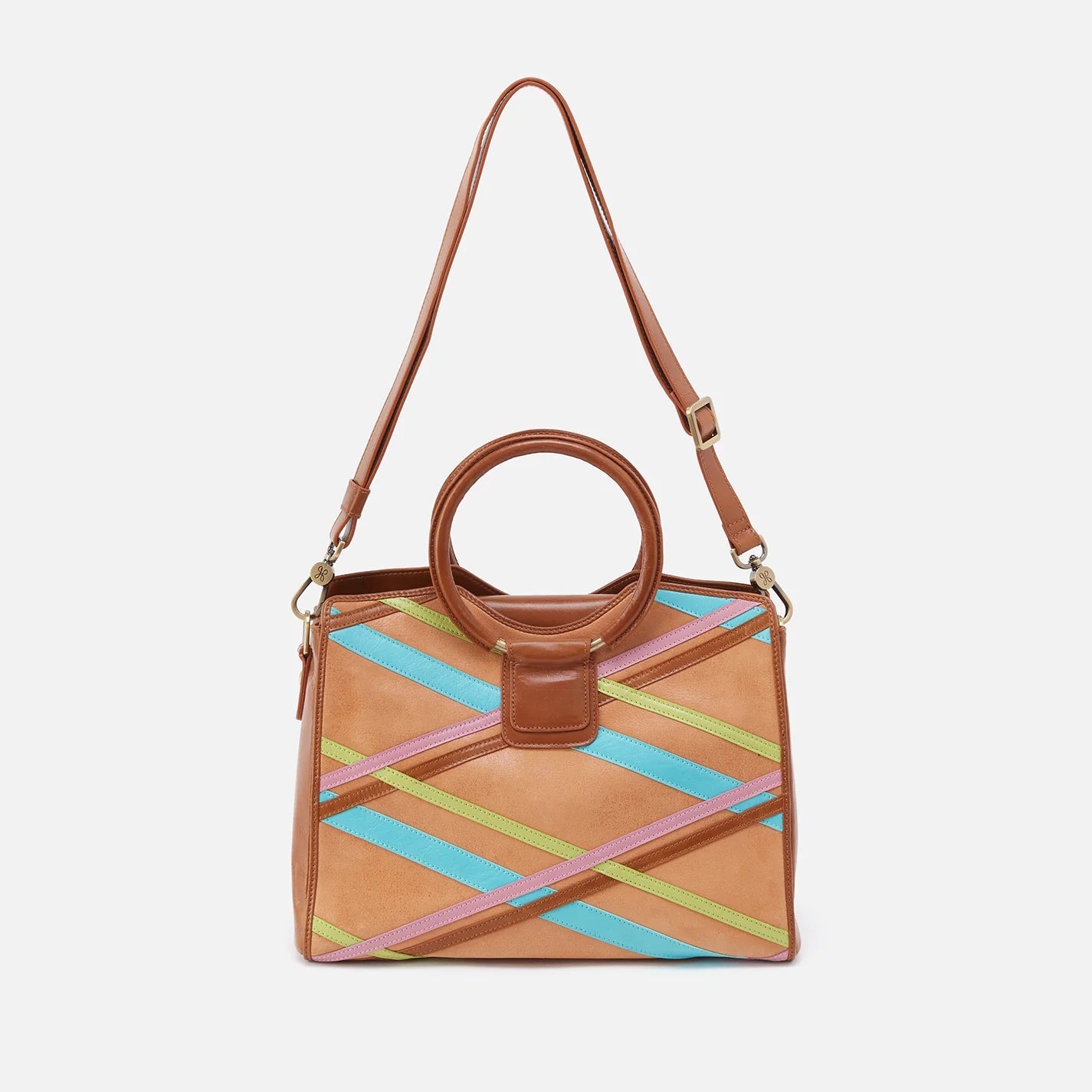 Handle bags with chevron designs for trend -Heidi Satchel Mixed Leather