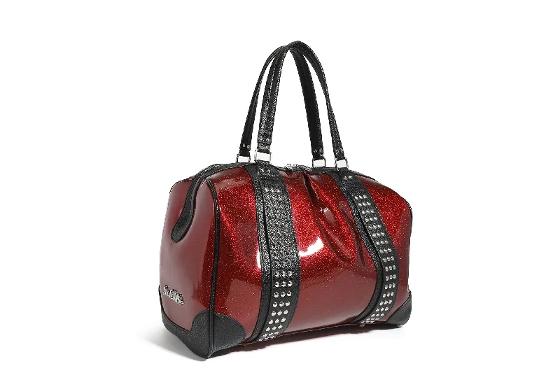 Handle bags with modern logos for branding -Black and Red Rum Sparkle Large Evie Tote