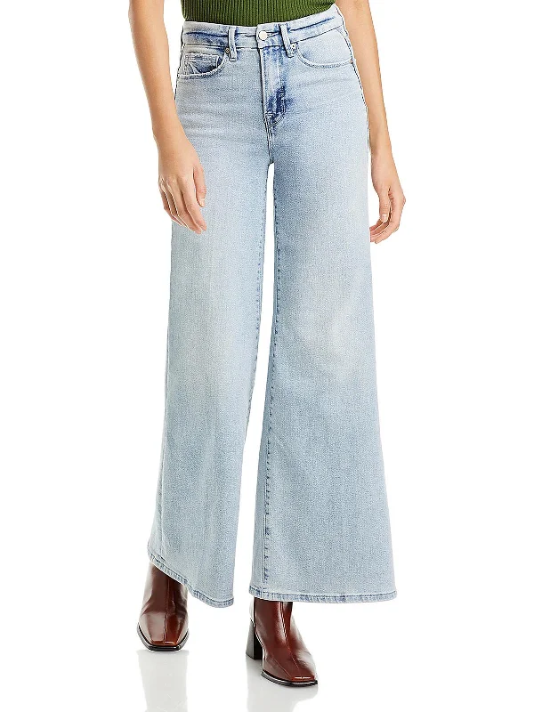 Valentine's Day Jeans for Romantic -Womens High Rise Light Wash Wide Leg Jeans