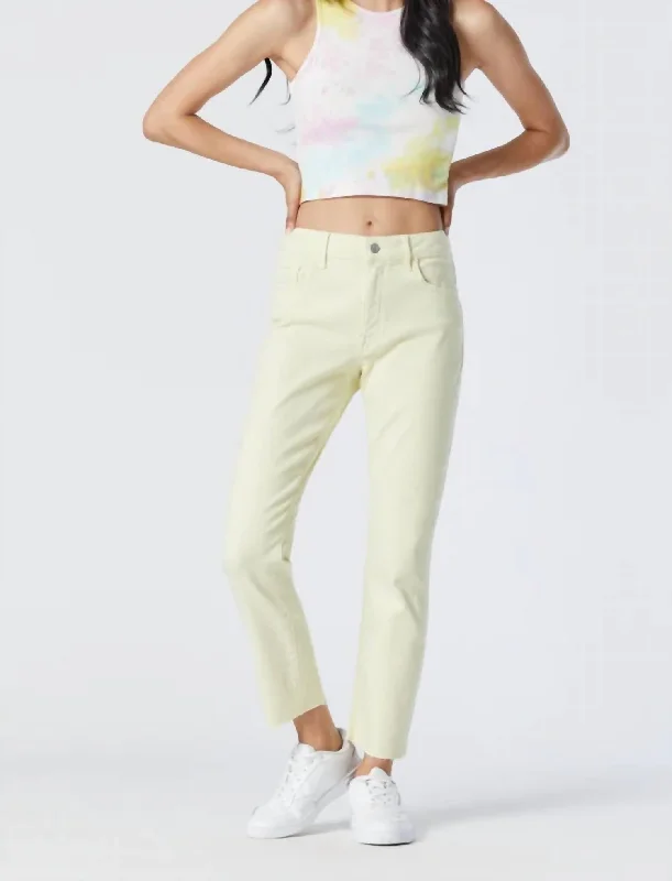 Yoga Jeans for Stretch -Viola Cropped Straight Leg Jeans In Tender Yellow La Vintage