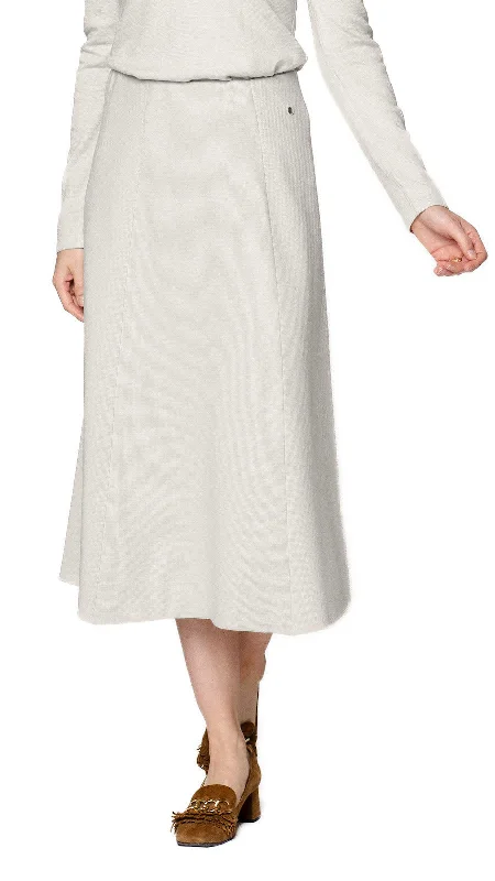 Beige Dresses for Neutral -Lydia A-Line Midi Skirt; Mist