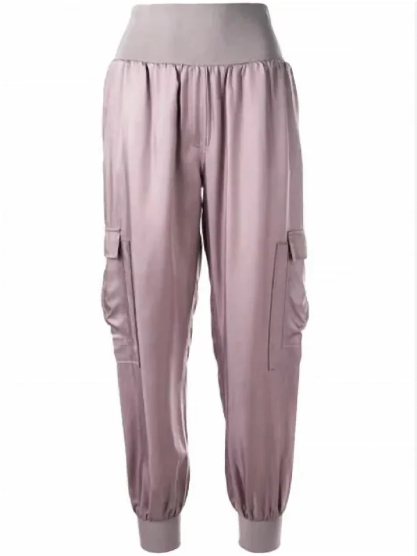 Formal tight trousers for women with sharp crease and sophisticated tailoring -Giles In Violet Grey