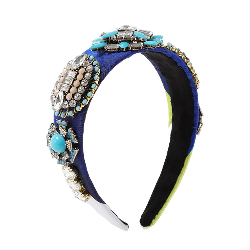 Handle bags with structured shapes for class -Gaela Blue & Lime Hairband