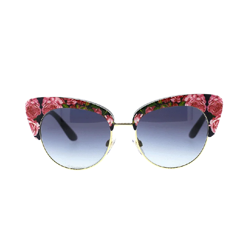 Sustainable Glasses for Eco-friendly -Rose Print Cat Eye Sunglasses