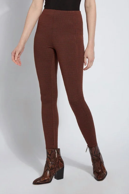 High-waisted tight trousers for women with slimming silhouette and smooth fit -Laura Legging Jacquard In Antique Houndstooth