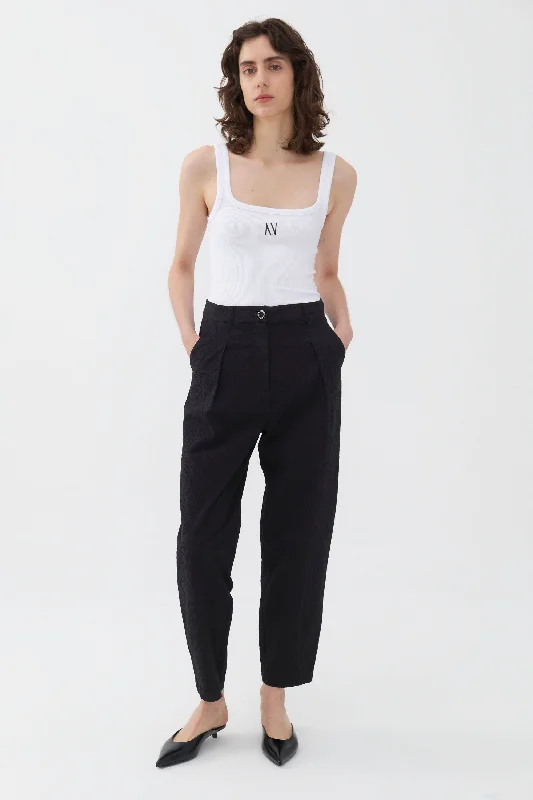 Vintage-inspired tight trousers for men with high waist and timeless look -High Waisted Pants