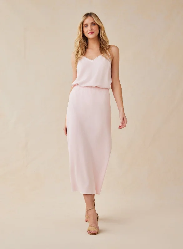 Cocktail Dresses for Party Time -Bias Midi Skirt - Petal Pink