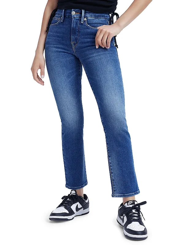 Embroidered Jeans for Detail -Womens Denim Distressed Straight Leg Jeans